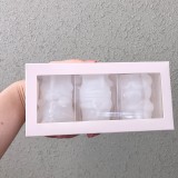 21 Pink 15oz Glass Cup with Bag and Ice Tray Set