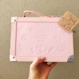 21 Pink 15oz Glass Cup with Bag and Ice Tray Set