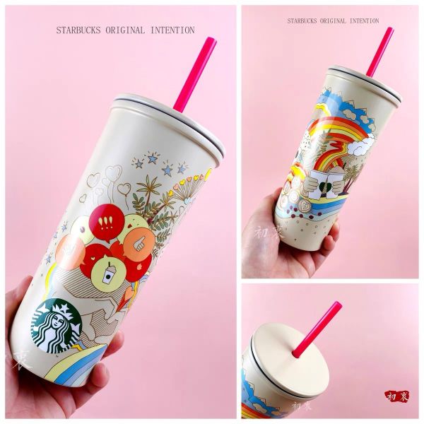 starbucks 2021 taiwan happy connection rainbow ss 16oz cup tumbler