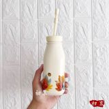 21 mid autumn day rabbit dancing with maple leaves 16oz ceramics milk cup tumbler