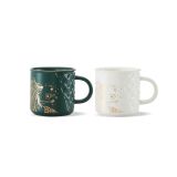 21 Anniversary Siren Mermaid Diamond Green And White 12oz Mug set
