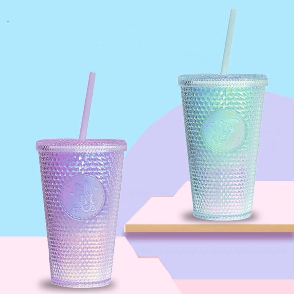 21 Disney Daisy Duck Dumbo Bling Diamond studded 16oz Plastic straw cold cup