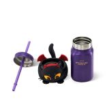21 Halloween Playful devil 16oz Mason SS cup tumbler with coaster
