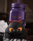 21 Halloween Playful devil 16oz Mason SS cup tumbler with coaster