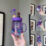 21 Halloween Night elf 18oz Purple Glass Mason Cup Tumbler