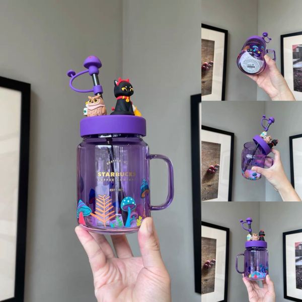 21 Halloween Night elf 18oz Purple Glass Mason Cup Tumbler