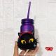 21 Halloween Playful devil 16oz Mason SS cup tumbler with coaster