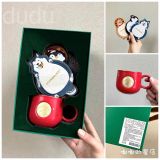 Starbucks 2021 China Christmas Siren Logo Red 12oz Mug with plush coaster