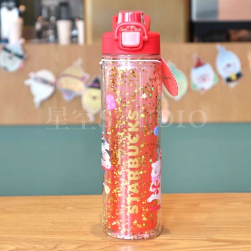 Starbucks 2021 China Christmas Glitter 21oz Plastic Tumbler
