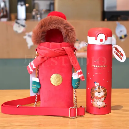 Starbucks 2021 China Christmas Thermos Warm Lion 17oz Tumbler with Sleeve