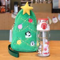 Starbucks 2021 China Christmas Thermos Happy 19oz Straw Cup Tumbler with Sleeve