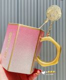 Starbucks 2021 China Christmas Pink Glitter Gradient 11oz Mug