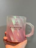 Starbucks 2021 China Christmas Pink Glitter Gradient 14oz Glass Cup