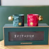 Starbucks 2021 China Christmas Red Green Gold 3oz Mug set