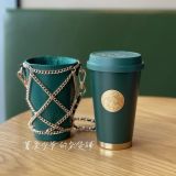 Starbucks 2021 China Christmas Green Stainless Steel 13oz Cup Tumbler with Chain Sleeve