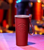 Starbucks 2021 China Christmas Red Glitter 12oz SS Tumbler