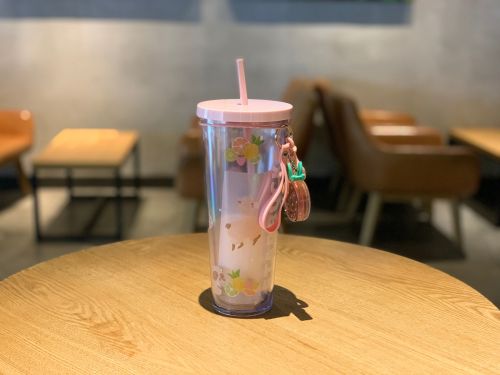 Starbucks 2019 China Pink Summer Lovely Alpaca 24oz Tumbler with Keychain