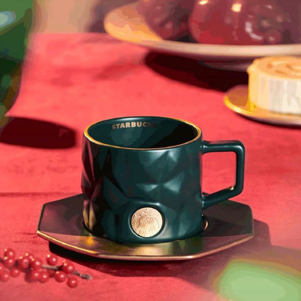 Starbucks 2021 China Christmas Green Siren Logo 10oz Mug Set