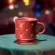 Starbucks 2021 China Christmas Red Gold Rivet 13oz Mug with Coaster