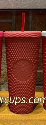 dark red brick red venti studded tumbler no sku#