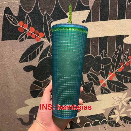 soft touch green jelly grid venti tumbler no sku#