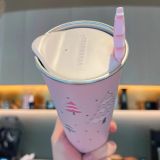 Starbucks 2019 China Pink Christmas Tree 16oz SS Tumbler
