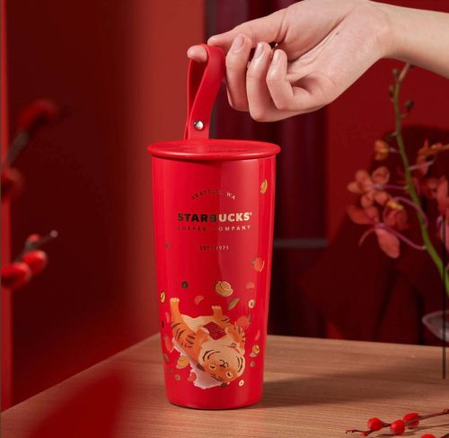 Starbucks 2022 New Year's Cute Tiger 370ml accompanying cup