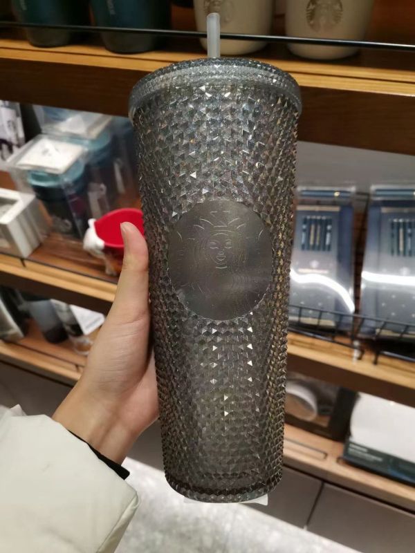 Starbucks 2022 Taiwan Cold Gray Glitter 24oz Studded Cup Tumbler