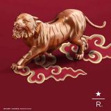 Starbucks 2022 China Year of the Tiger Reserve Gold Tiger Piggy Bank with Gift Box