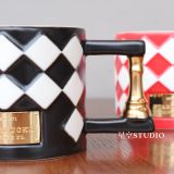 Starbucks 2022 China Valentine's Day King and Queen Chessboard 12oz Mug with gift box