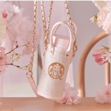 Starbucks 2022 China Sakura Thermos Pink 7oz Cup Tumbler with Sleeve