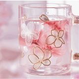 Starbucks 2022 China Gold Sakura 12oz Glass Cup