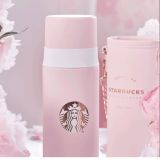 Starbucks 2022 China Pink Sakura Siren Logo Thermos 13oz Tumbler with Sleeve