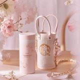 Starbucks 2022 China Sakura Thermos Pink 7oz Cup Tumbler with Sleeve