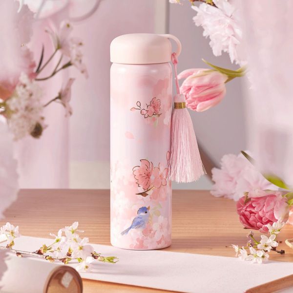 Starbucks 2022 China Pink Sakura and Bird 12oz Tumbler