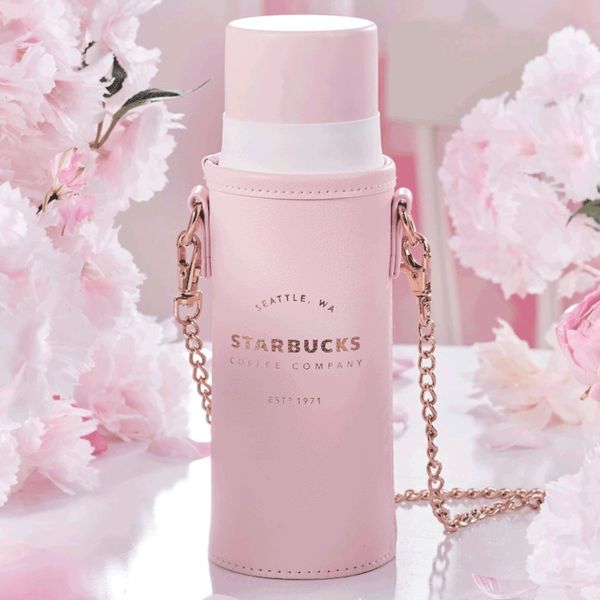 Starbucks 2022 China Pink Sakura Siren Logo Thermos 13oz Tumbler with Sleeve