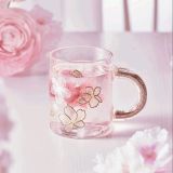 Starbucks 2022 China Gold Sakura 12oz Glass Cup
