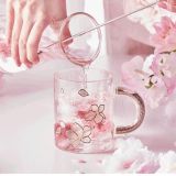 Starbucks 2022 China Gold Sakura 12oz Glass Cup