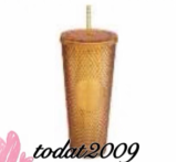 Starbucks 2022 Taiwan Bling Gold 24oz Studded Cup Tumbler ship after 16th Mar