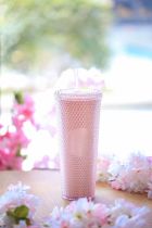 Summer Promotion Starbucks 2022 China Sakura Pink Glitter 24oz Studded Cup