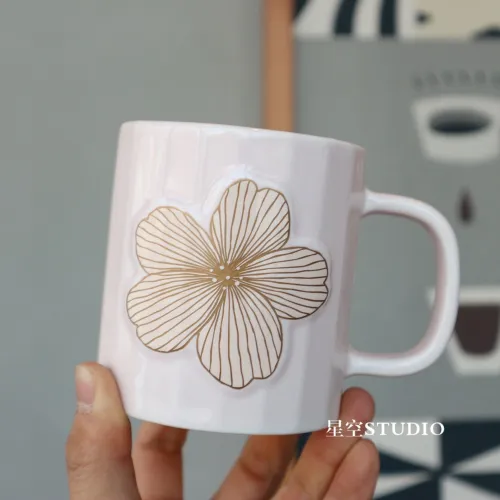 Starbucks 2022 China Pink Gold Sakura 12oz Mug