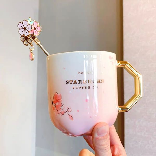 Starbucks 2022 China Sakura Design 14oz Mug with Stick