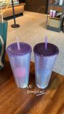 Starbucks 2022 Korea Sakura Pink and Purple 24oz Studded Tumbler