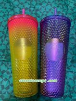 Starbucks 2022 Taiwan Sunset or Purple Oil Slick 24oz Studded Cup Tumbler