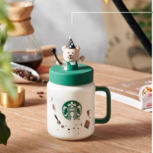 Starbucks 2022 China Magician Bear 15oz Mason Mug