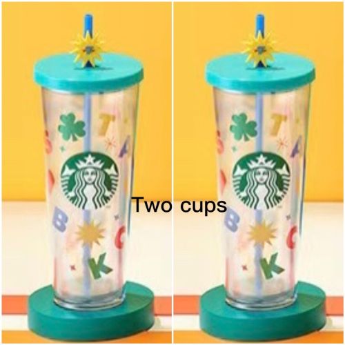 Starbucks 2022 Korea Summer Sunflower 24oz two Cups Set ship after 12th Apr.