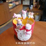 Starbucks 2019 China Year Of The Pig Rim Clips Five Pig toys Set no mug