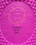Starbucks Purple Grape Soft Touch Matte 24oz Studded Cup Tumbler scratches on the logo