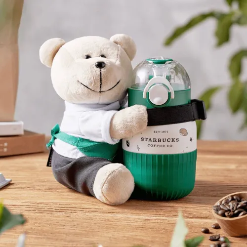 Starbucks 2022 China Bear and 13oz Green SS Straw Tumbler