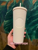 Starbucks 2022 China White Matte 24oz Studded Cup Tumbler